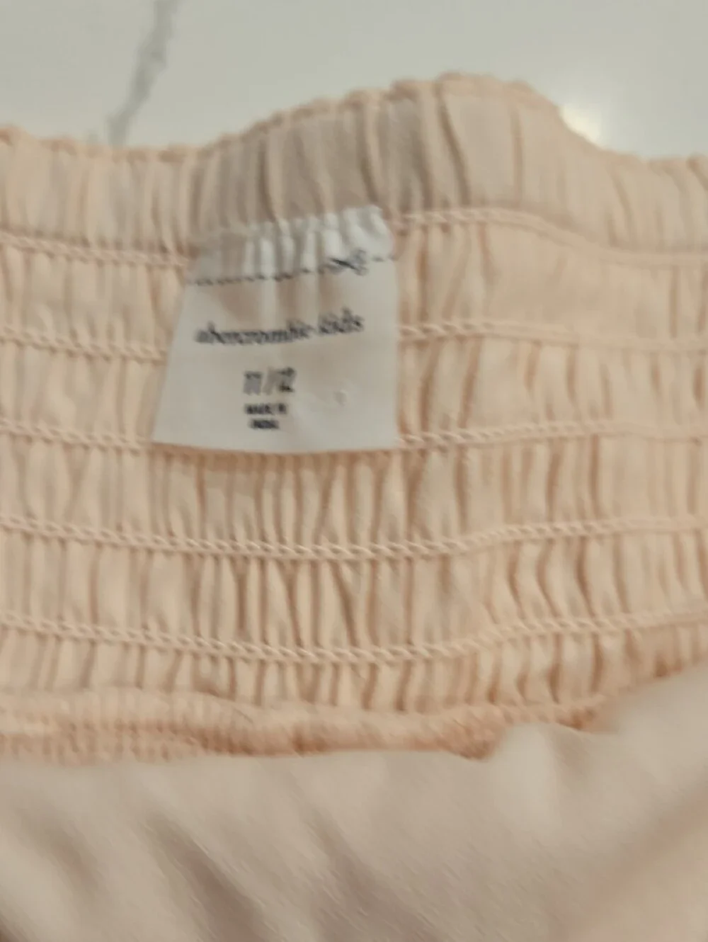 abercrombie kids Light Peach Two Piece Smocked Waist Skort And Puff Sleeve Shirt